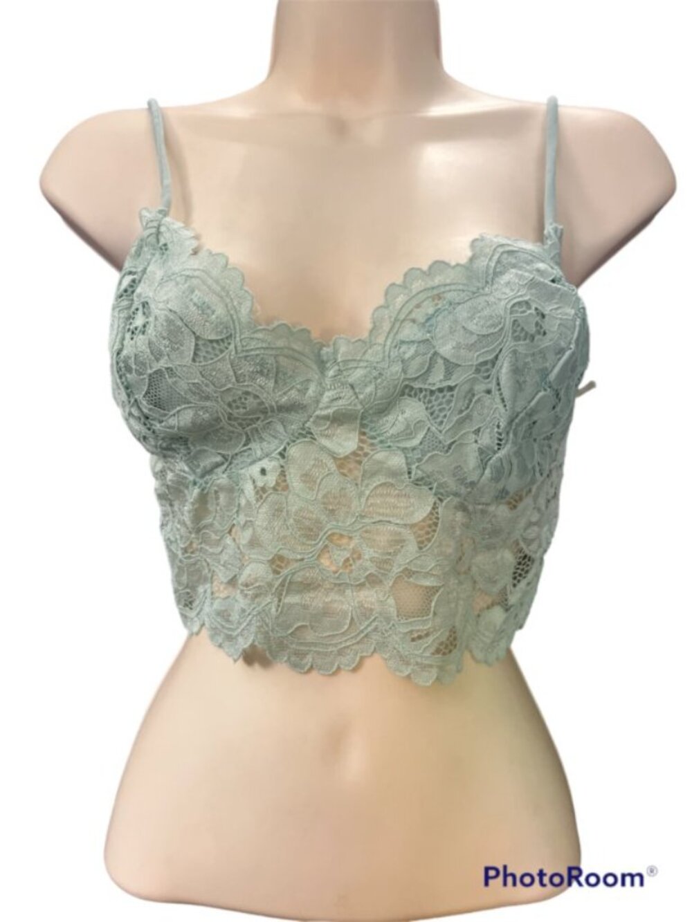 Iris Basic seafoam green lace bralette NWT